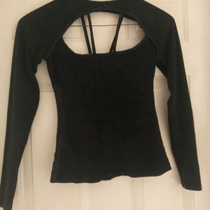 Dollskill Cut-Out Sweater with Lace-Up Back